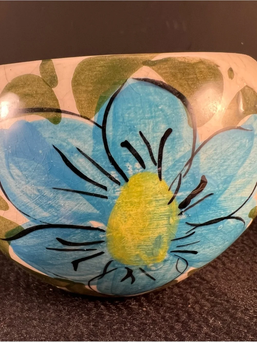 Set Of 3 Handpainted Vintage Pottery Succulent Cactus Flower Pots
